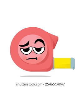 tired tape measure mascot character illustration. cute and playful concept. furniture, tools, woodworking, restoration, repair and carpentry themes