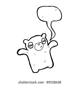 caricatura del oso de peluche cansado