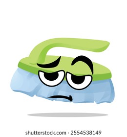 tired toilet brush mascot vector illustrations. fun, colorful, and playful concept. cleaning tools, washing, interest, lifestyle, education, house, and environment themes