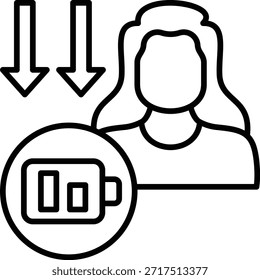 Icono de Vector cansado. Se puede utilizar para aplicaciones de impresión, móviles y de Web.