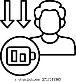 Icono de Vector cansado. Se puede utilizar para aplicaciones de impresión, móviles y de Web.