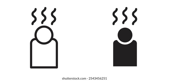 Tired vector icon set in black.