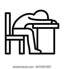 Diseño de iconos de línea de Vector cansado