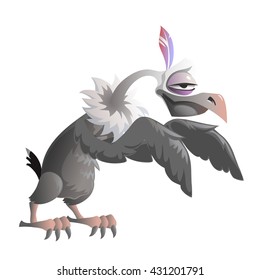 Tired vulture. Vector illustration.