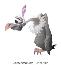 Tired vulture. Vector illustration.