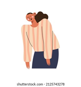 tired woman gesture avatar character