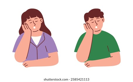 Tired Woman and Man Feeling Overwhelmed