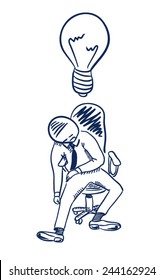Tired at work vector illustration