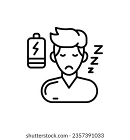 Tiredness icon in vector. Illustration