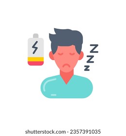 Tiredness icon in vector. Illustration