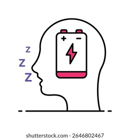 Tiredness Vector Filled outline illustration style icon. EPS 10 file