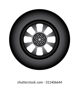 tires with alloy wheels on a white background