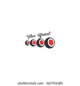 tires brand with tires drawing logo vector design