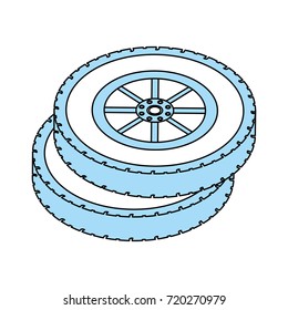 tires car piled up icon image
