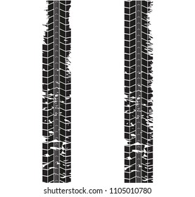 Tires for tires. Dirty Grunge Vector Printed Textured Set.