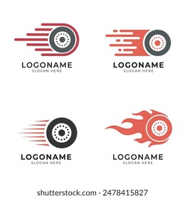 conjunto de iconos de logotipo de velocidad de incendio