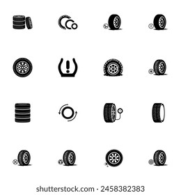 Tires icon - Expand to any size - Change to any colour. Perfect Flat Vector Contains such Icons as car, winter, rubber, puncture, repair, studded wheel, pressure, race, transportation, speed, auto