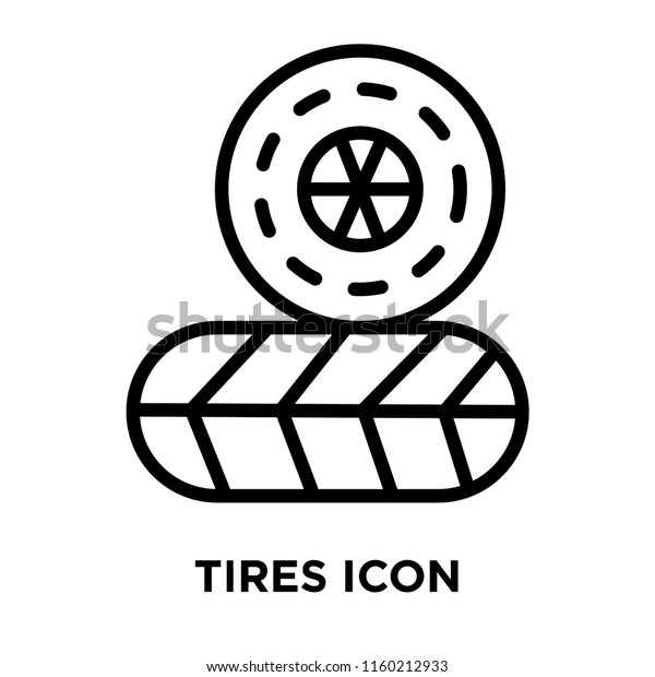 Tires icon vector isolated on white background,\
Tires transparent sign , linear symbol and stroke design elements\
in outline style