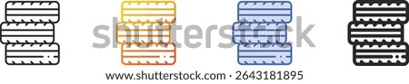 tires icon.Thin Linear, Gradient, Blue Stroke and bold Style Design Isolated On White Background
