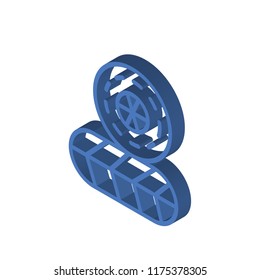 Tires isometric left top view 3D icon