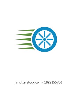 Logo-Design-Vorlage für Reifen, schneller Vektor