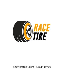 Tires logo design template, silhouette wheel vector