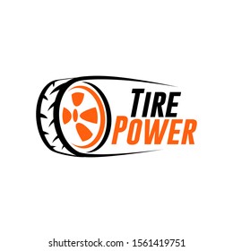 Tires logo design template, silhouette wheel vector