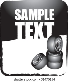 tires on black banner