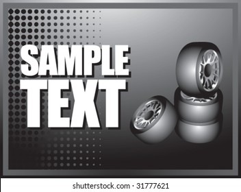 tires on halftone horizontal banner