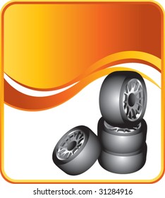 tires on wave background