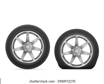 Tires on a white background. Vector illustration.