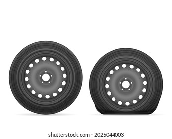 Tires on a white background. Vector illustration.