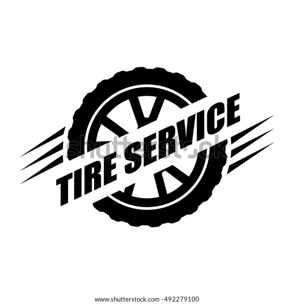 Tires Service Icon Vector Badge Wheel Stock Vector (Royalty Free) 492279100