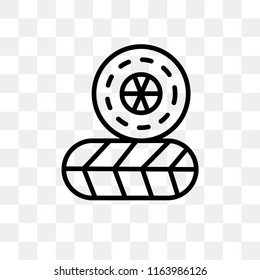 Tires vector icon isolated on transparent background, Tires logo concept