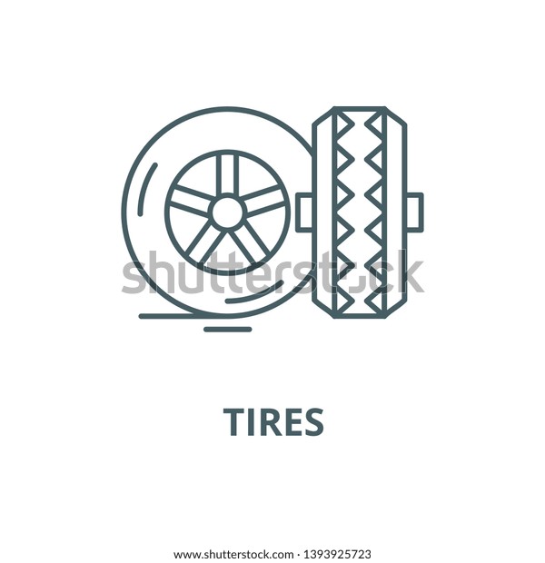Tires vector line icon, linear concept, outline\
sign, symbol