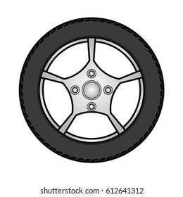 tires and wheels Vector Illustration
