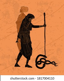 tiresias blind greek prophet half woman and half man killing two snakes with a stick