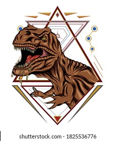 Tirex. Dinosaur sport mascot logo design illustration. concept style for badge, emblem and t shirt printing