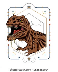tirex illustration design template. dinosaurs emblem vector.