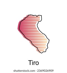 Tiro map City. vector map of province Aceh capital Country colorful design, illustration design template on white background