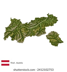 Tirol, State of Austria Topographic Map (EPS)