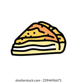 tiropita greek cuisine color icon vector. tiropita greek cuisine sign. isolated symbol illustration