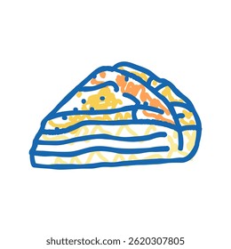tiropita cozinha grega ícone doodle esboço vetor. tiropita sinal de cozinha grega. ilustração símbolo isolado