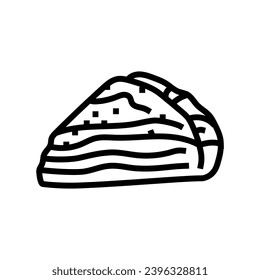 tiropita greek cuisine line icon vector. tiropita greek cuisine sign. isolated contour symbol black illustration