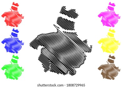 Tiruchirappalli City (Republic of India, Tamil Nadu State) map vector illustration, scribble sketch City of Trichinopoly, Tiruchi or Trichy map