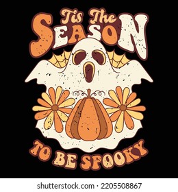 Tis The Season To Be Spooky  Happy Halloween Shirt Print Template  Witch Bat Cat Scary House Dark Green Riper Boo Squad Grave Pumpkin Skeleton Spooky Trick Or Treat