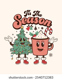 Tis The Season Christmas T-Shirt, Christmas Tree Shirt, Retro Christmas Shirt