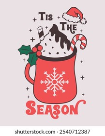 Tis The Season Christmas T-Shirt, Christmas Tree Shirt, Retro Christmas Shirt