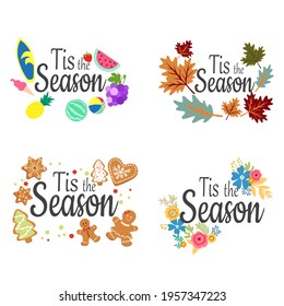 Tis the season. Collection art. Vector art illustration