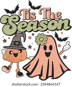 Este es el diseño de la camiseta de la temporada de Spooky Retro Halloween